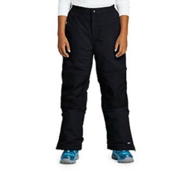 Lands' End Squall Snow Ski Pants Kids Girls 6X Black Grow A Longs Waterproof - Picture 1 of 16